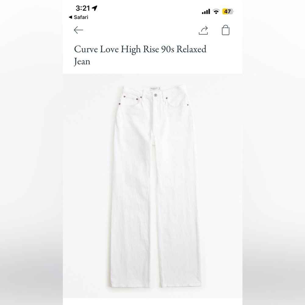 Abercrombie and fitch Women's
Curve Love High Rise 90s Relaxed Jean